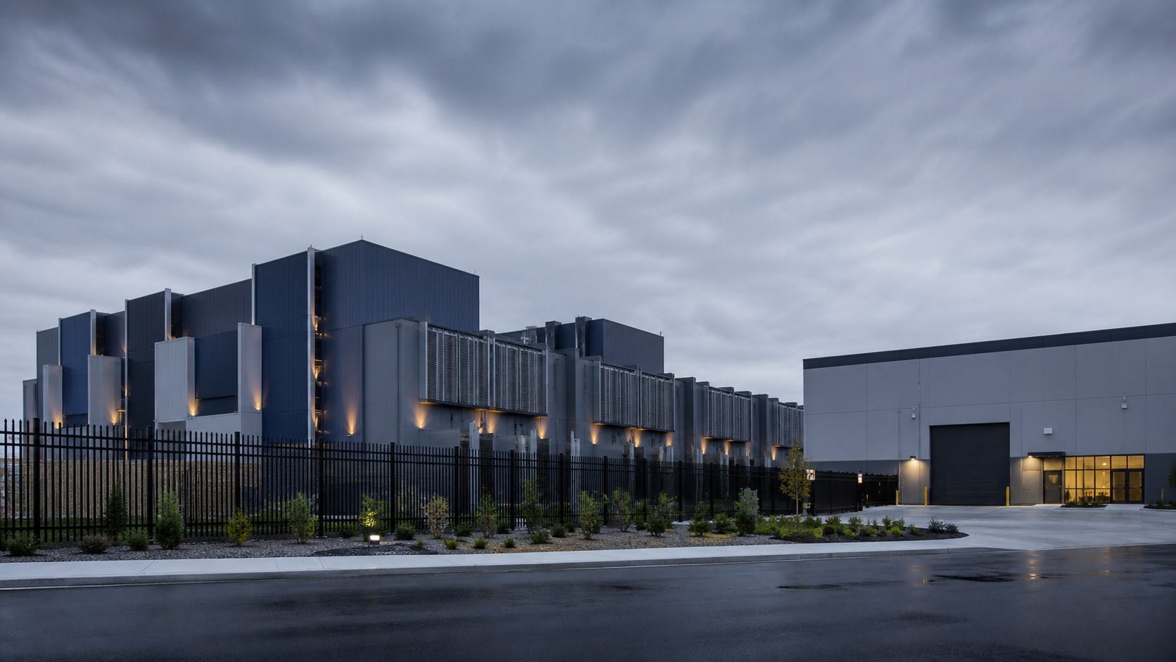 Modern industrial campus with accessible architectural perimeter